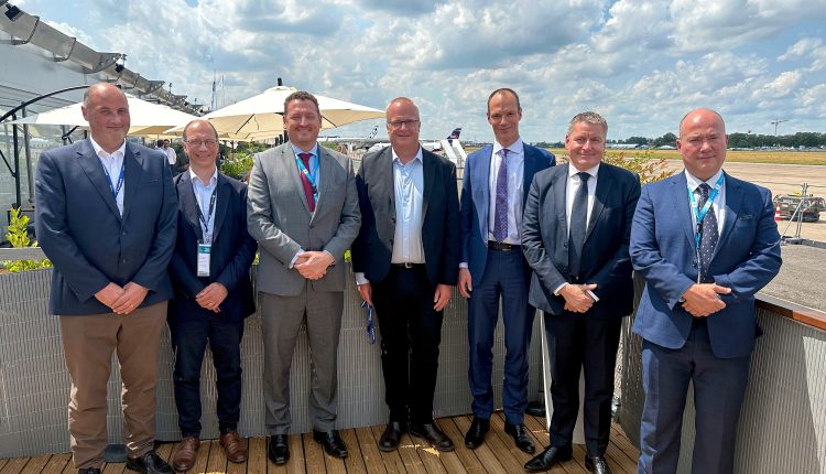 Solvay and Zotefoams representatives at the signing event. Solvay and Zotefoams have signed a long-term supply agreement for Solef PVDF to be used in high-performance closed-cell foams for a wide range of lightweighting aircraft interior applications.